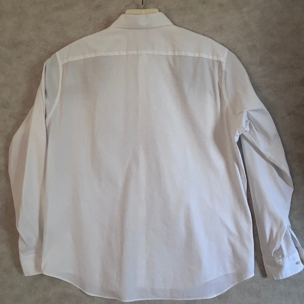 Stafford Travel 365 Mens XL 17-17.5 36-37 White Regular‎ Fit Dress Shirt Repreve - Picture 9 of 9